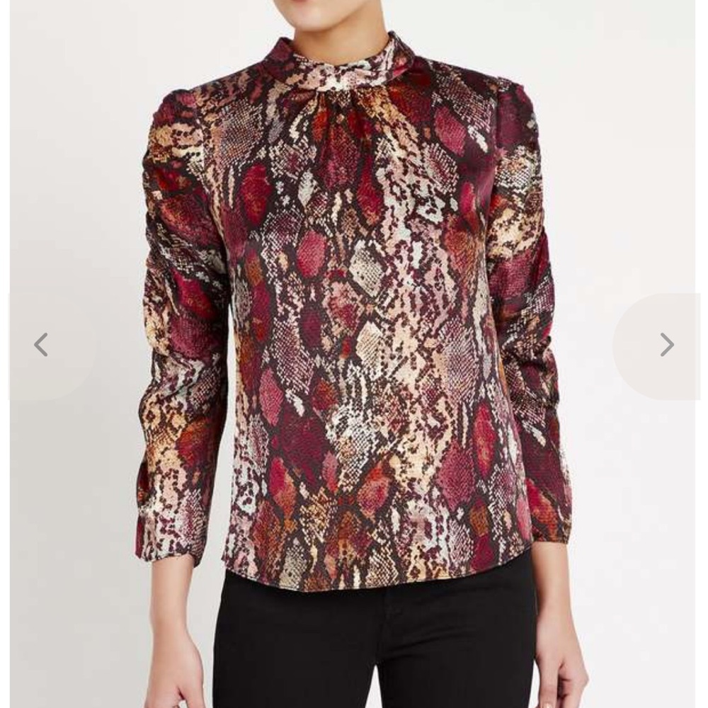 NWT Rebecca Taylor Multicolor Snake Print Blouse